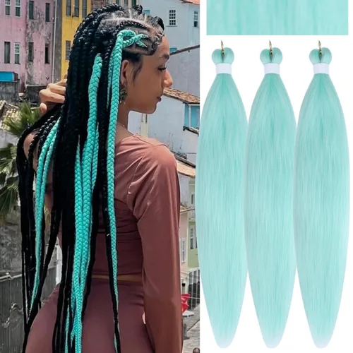 Vista 73 de Cabello trenzado para niños preestirado de 16 pulgadas, color negro para niños, trenzas sin nudos