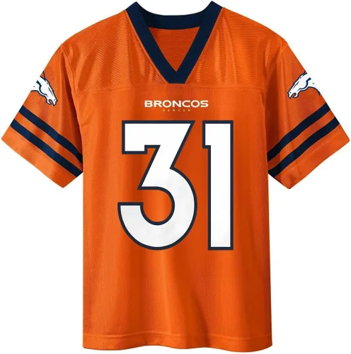 Vista 2 de Justin Simmons Denver Broncos #31 - Camiseta de color naranja para niños pequeños