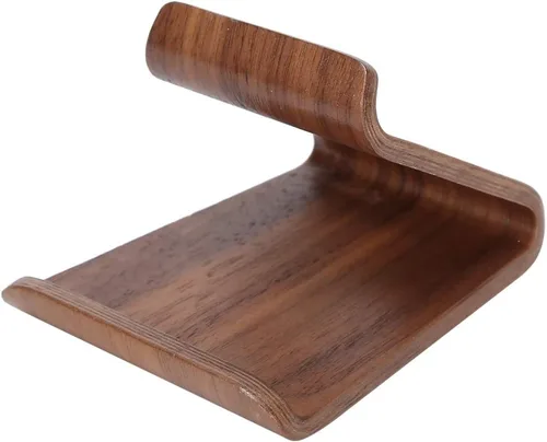 Vista 2 de Rodipu Soporte de madera para teléfono - Soporte para teléfono celular y tableta (nogal)
