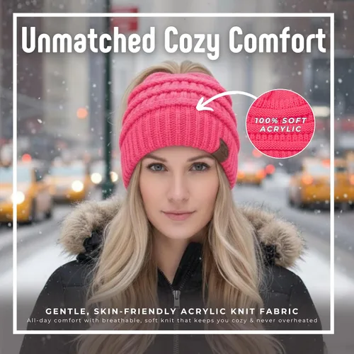 Vista 74 de Funky Junque - Gorro para mujer con ranura para cola de caballo