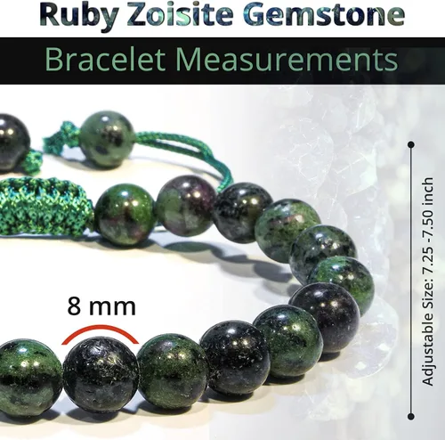 Vista 39 de Adjustable Crystal Bracelet – Gemstone Bead Bracelet with Adjustable Macrame String – Chic Gemstone Bracelet for Men and Women – 8mm Round Healing
