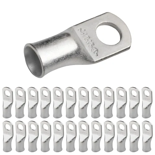 Vista 110 de SELTERM 5 piezas terminales de cable de cobre estañado 1/0 AWG perno de 1/2", extremos de cable de batería, terminales de anillo, conectores