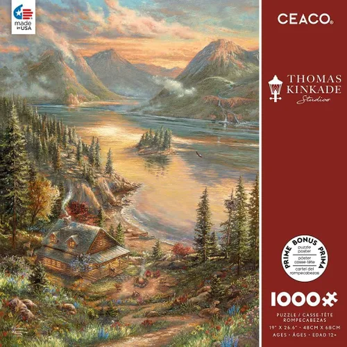 Vista 3 de Ceaco - Thomas Kinkade - Lakeside Splendor - Rompecabezas de 1000 piezas