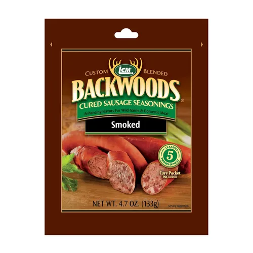Vista 13 de LEM Products Backwoods Bratwurst – Salchicha curada con condimento, ideal para caza silvestre y carne doméstica, sazona hasta 25 libras de carne