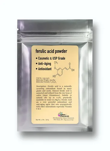 Vista 9 de Ácido Ferúlico en Polvo Puro 99% Grado Cosmético Polvo Puro Natural, DIY Cuidado de la Piel (1 Oz / 28 Gramos), por Talsen Chemicals