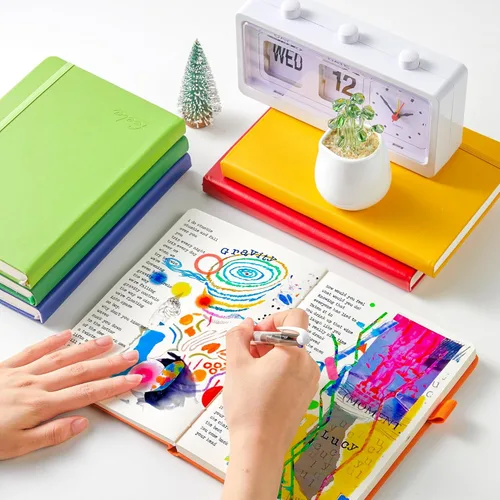 Vista 5 de feela Kit de Diario con Puntos, Cuaderno Planificador de Tapa Dura con Cuadrícula de Puntos para Principiantes Mujeres y Niñas, Toma de Notas