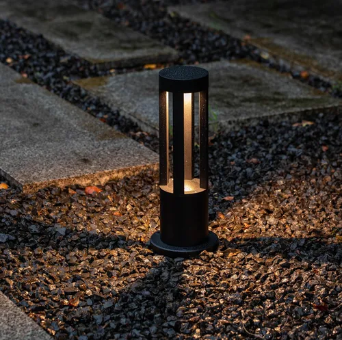 Vista 6 de Gardenised Luces LED redondas de 15.75 pulgadas para camino, iluminación decorativa duradera de aluminio con cable para pasillos, jardines