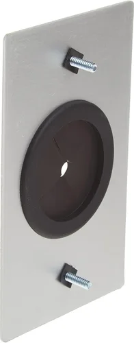 Vista 2 de C2G Legrand - Placa de pared para cable con ojales de goma, funciona como placa de pared de paso a través, aluminio cepillado, plata, 1 unidad, C2G