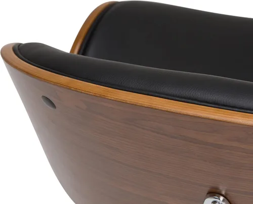 Vista 9 de SIMPLIHOME Marana - Taburete de bar giratorio ajustable, altura del asiento de 37 a 45 pulgadas, taburete tapizado en piel sintética vegana negra