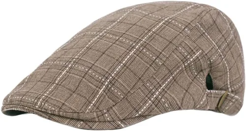 Vista 5 de WITHMOONS Compruebe Newsboy Sombrero de algodón Cabbie Conducción Caza Golf Gorra plana YZ30153