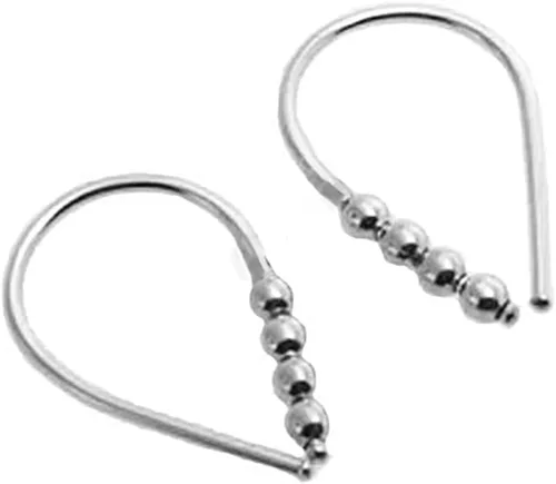 Vista 11 de Aretes pequeños de plata de ley 21 GA de 0.472 in con gancho de arco de herradura