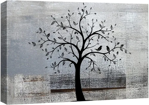 Vista 31 de wall26 - Paisaje rústico de montaña sobre un fondo de madera - Arte en lienzo para el hogar - 12 x 18 pulgadas