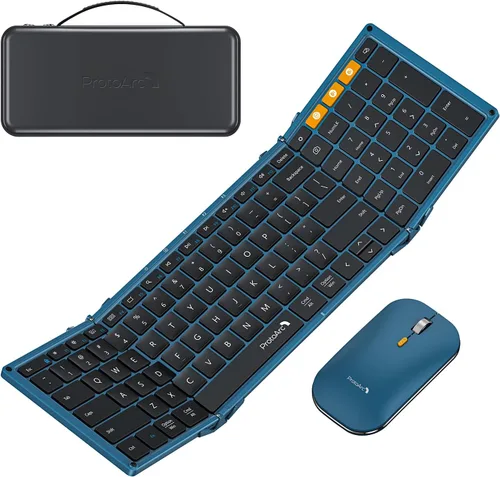 Vista 13 de ProtoArc XKM01 Full-Size Foldable Keyboard Mouse Combo for Travel, Gray Gris negro