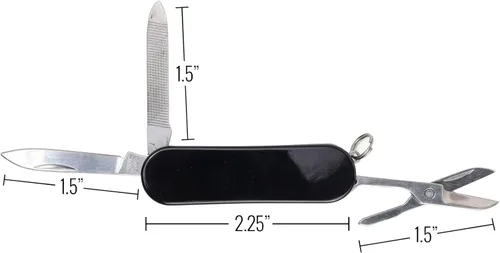 Vista 3 de ASR Outdoor Cuchillo de bolsillo pequeño EDC multifuncional, herramienta 3 en 1, negro