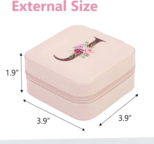 Vista 2 de FUNARTY Joyero de viaje con espejo para mujeres y niñas, estuche organizador de joyas, estuche organizador de cumpleaños, regalos de Navidad