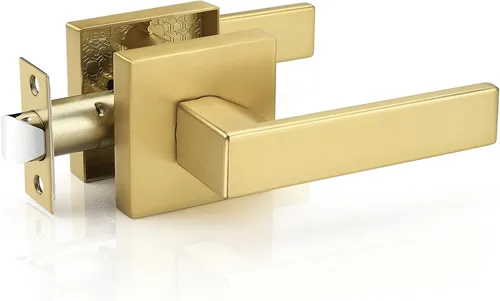 Vista 9 de Probrico - 1 manija inactiva dorada para puerta, moderna, para armario, resistente, para interior, sin giro, reversible para lado derecho e izquierdo