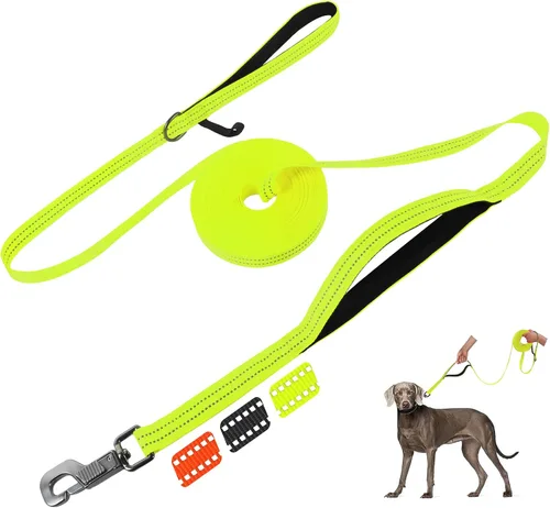Vista 8 de Fida Correa larga para perros con asa de tráfico, correa reflectante para perros de 30 pies y 50 pies de largo, para entrenamiento de obediencia