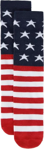 Vista 2 de American Trends Calcetines de fútbol para niños pequeños, calcetines largos hasta la rodilla, calcetines largos de tres rayas, calcetines uniformes