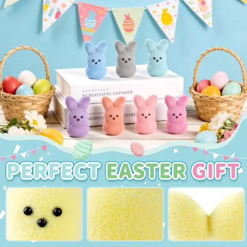 Vista 4 de Relleno de cesta de Pascua para niños, rellenos de huevos de Pascua, juguetes de conejo, regalos de Pascua para niños, recuerdos de fiesta para 12