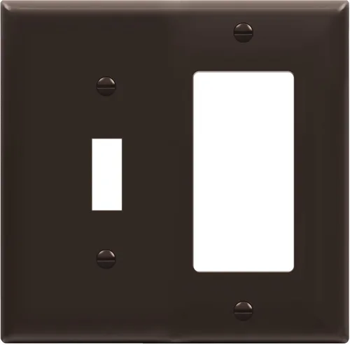 Vista 29 de ENERLITES - Placa de pared combinada para interruptor de palanca y enchufe decorativo, cubierta de acero inoxidable 201, resistente a la corrosión