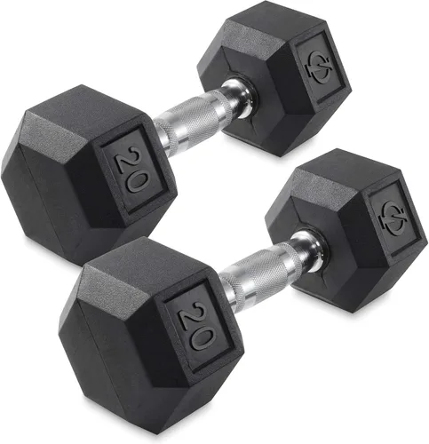 Vista 11 de Philosophy Gym Mancuernas hexagonales con revestimiento de goma, pares