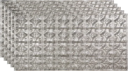 Vista 14 de FASÄDE Panel de techo decorativo de vinilo con pegamento de estilo tradicional y patrón 1 en bronce argente (muestra de 12 x 12 pulgadas)
