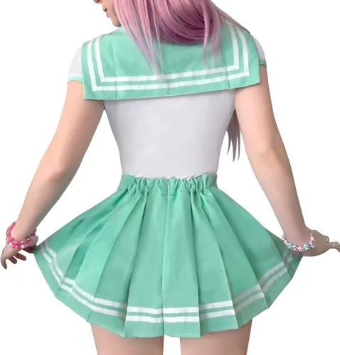 Vista 7 de Littleforbig - Pijama de algodón para enterizo, conjunto de falda mágica para cosplay