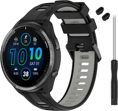 Vista 12 de Correa compatible con reloj Garmin Forerunner 965 – Correa de repuesto de silicona suave para reloj inteligente 965 para mujeres y hombres