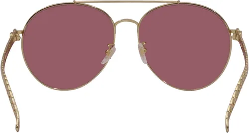 Vista 5 de Gucci GG 0725S 003 - Lentes de sol de metal rojo Pilot Doradorojodorado