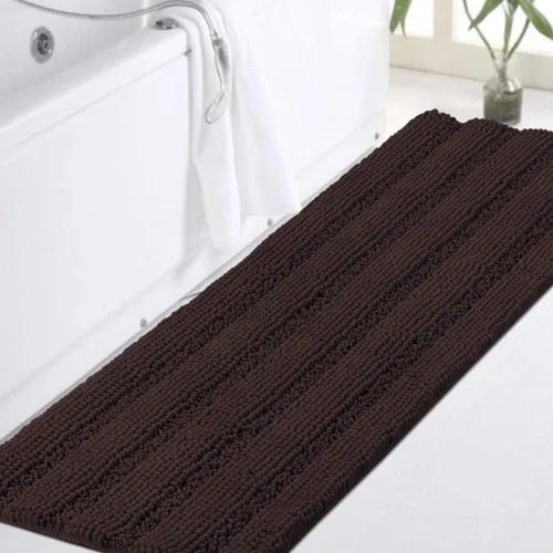 Vista 8 de Turquoize Alfombra de baño de chenilla de lujo para baño, extra absorbente, alfombra de ducha de microfibra antideslizante para baño, alfombra Aqua