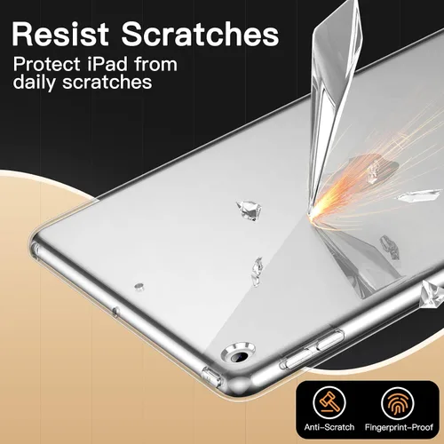 Vista 5 de JETech - Funda para iPad de 9.7 pulgadas (6ª/5ª generación, 2018/2017), funda delgada transparente de TPU suave y a prueba de golpes (transparente)