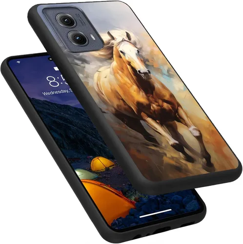 Vista 178 de Funda para Motorola Moto G Play 4G 2024, delgada y ligera, de silicona de TPU suave, color negro, ultrafina, para Motorola Moto G Play 4G 2024, Art