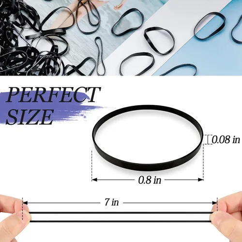 Vista 2 de KANPRINCESS 1000 bandas de goma para el cabello (negro)