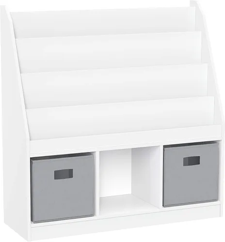 Vista 10 de RiverRidge Estantería para niños con 4 estantes y tres cubículos, blanco (02-251), 11.81"P x 35"A x 36"Al Estantería para sala de juegos con 4