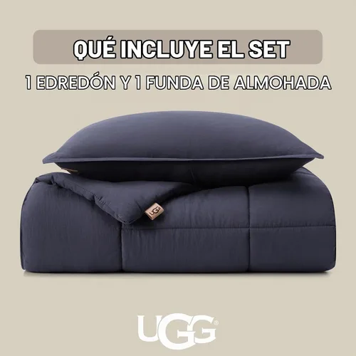 Vista 4 de UGG Leonora - Juego de edredón tamaño individual, suave y ligero, 2 piezas