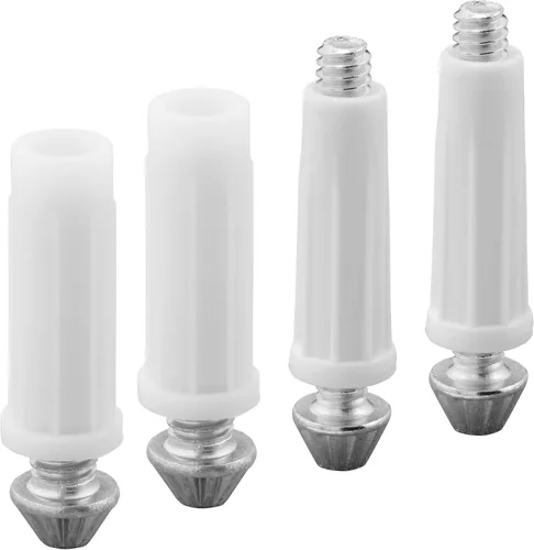 Vista 3 de Prime-Line N 7538 Kit de pivote inferior de puerta doblada, dos diámetros de base de plástico de 7/16 pulgadas, puntas de pivote de acero ranuradas