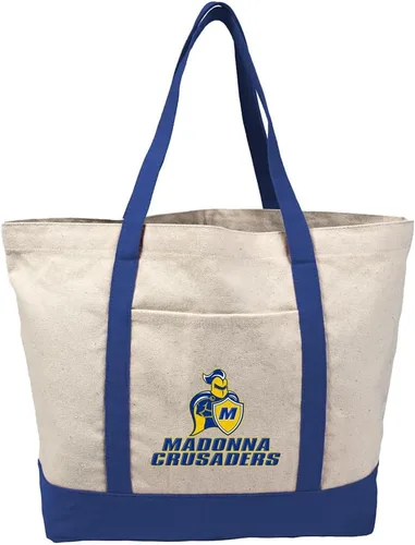 Vista 118 de Campus Lab Bolsa de lona con logotipo primario colegiado con bolsillo externo, bolsa de hombro reutilizable para ir de compras, playa Águilas A&m