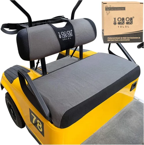Vista 11 de 10L0L Fundas de asiento de carrito de golf para EZGO TXT RXV y Club Car DS 2000-up, tela de malla de aire transpirable lavable, color beige y azul