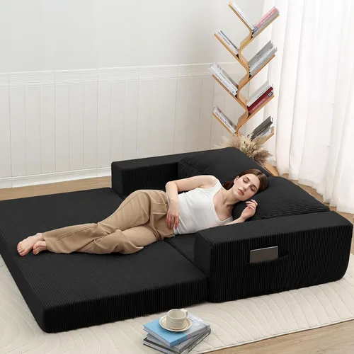 Vista 4 de COMAX Sofá cama futón, sofá cama convertible, sofás plegables sin hueso