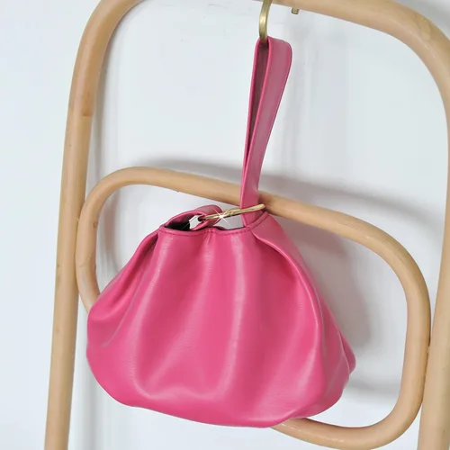 Vista 2 de Bolso de mano para mujer, de piel vegana, suave, con asa superior, bolso pequeño