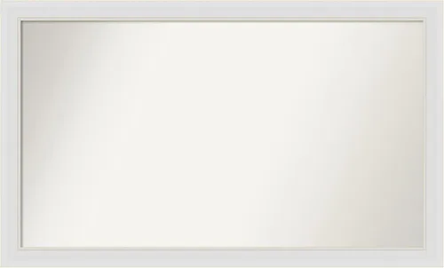 Vista 102 de Amanti Art Espejo de baño blanco para sobre el fregadero, 24 x 26 pulgadas, espejo rectangular blanco y blanco, marco de madera contemporáneo