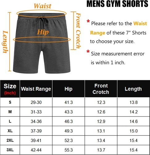 Vista 6 de COOFANDY Pantalones cortos de entrenamiento para hombre de 7 pulgadas, paquete de 2 pantalones cortos atléticos, ajuste muscular, culturismo