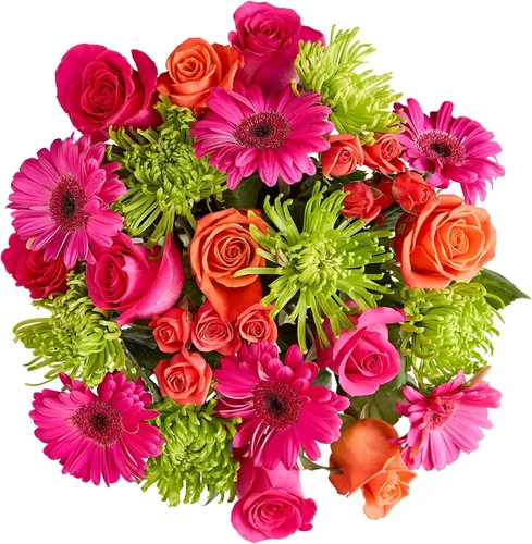 Vista 8 de 1800 flores – Ramo individual de flores vibrantes (florero transparente incluido) Flores de primavera recién cortadas para entrega Regalo