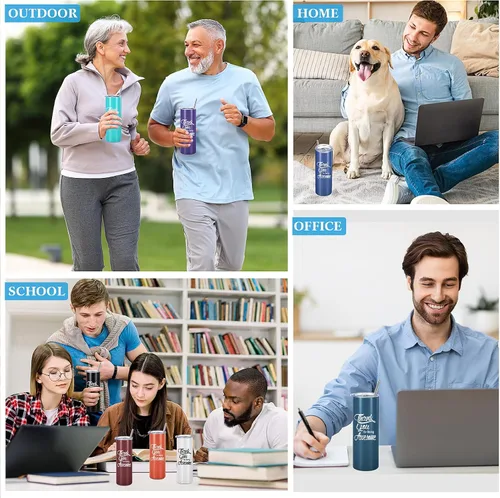 Vista 6 de Geosar Regalo de agradecimiento para mujeres y hombres, vasos inspiradores de 20 onzas con llaveros, vasos de agradecimiento, regalo de aliento