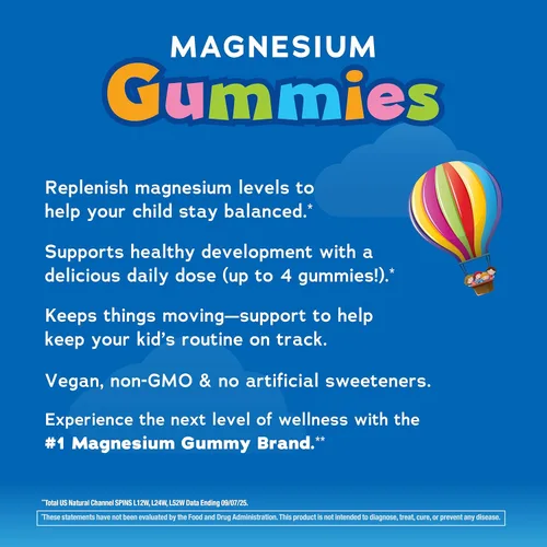 Vista 4 de Natural Vitality Calm, suplemento de citrato de magnesio para niños, gomitas para aliviar el estrés, apoya una respuesta saludable al estrés, sin