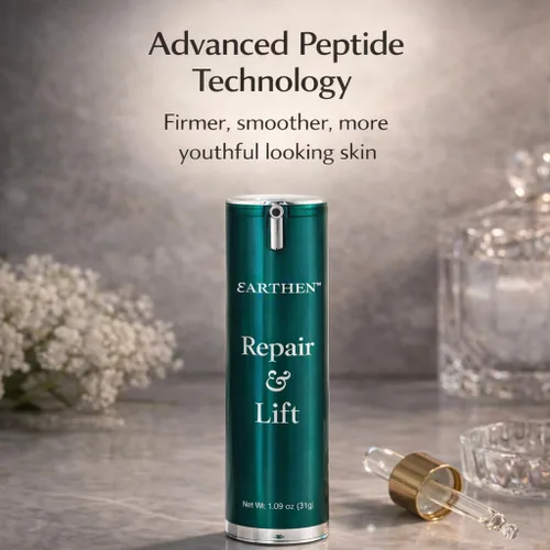 Vista 5 de Earthen Repair & Lift - Suero facial antienvejecimiento con péptidos, reafirma, levanta, reduce arrugas y líneas finas, aumenta la elasticidad