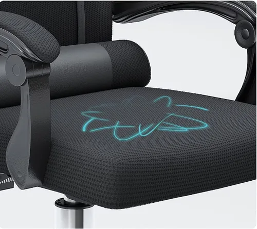 Vista 8 de Silla de oficina giratoria de altura ajustable, reposabrazos con soporte lumbar, silla de computadora, sillas ejecutivas ergonómicas