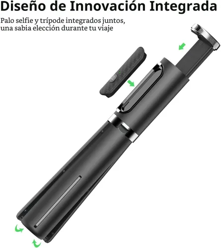 Vista 2 de ATUMTEK Palo de Selfie Trípode, trípode extensible 3 en 1 de aluminio para teléfono con control remoto Bluetooth desmontable, compatible con iPhone