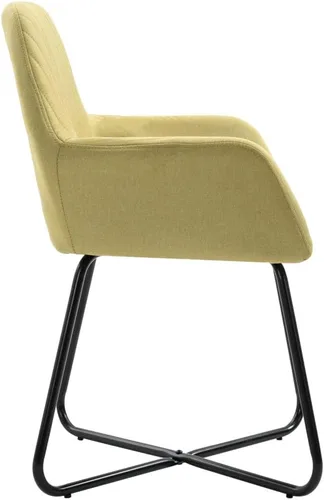 Vista 5 de 【Durable and Classic】 Dining Table Sofa Armchair Elegant Support Modern Upholstered Living Room Bedroom Lounge Chair Dining Chairs 2 pcs Green Fabric