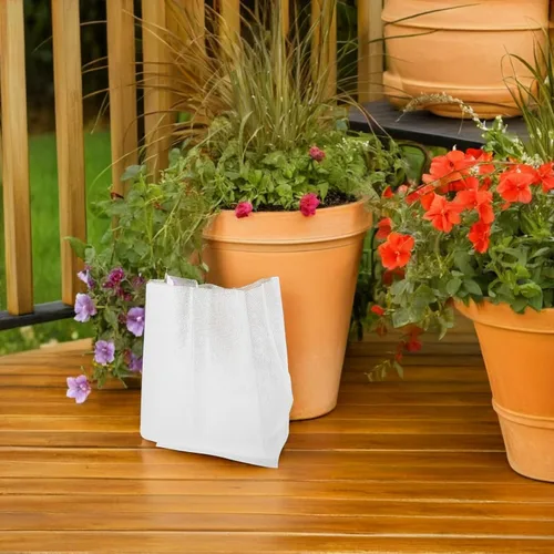 Vista 6 de 200Pcs Non-Woven Seedling Grow Bags, White Breathable Nursery Pots